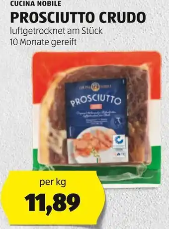 Hofer CUCINA NOBILE PROSCIUTTO CRUDO luftgetrocknet am Stück 10 Monate gereift per kg Angebot