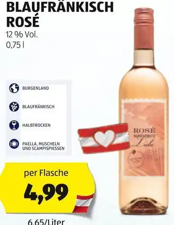 Hofer BLAUFRÄNKISCH ROSE ROSE 0,75L Angebot