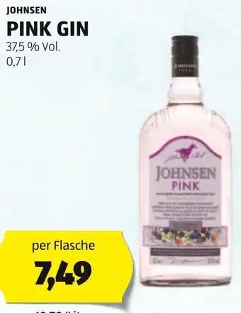 Hofer JOHNSEN PINK GIN 37.5% Vol. 0,7L Angebot