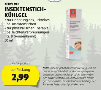 Hofer ACTIVE MED INSEKTENSTICH-KÜHLGEL 50 ml Angebot