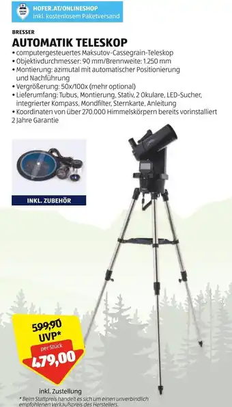 Hofer BRESSER AUTOMATIK TELESKOP Angebot