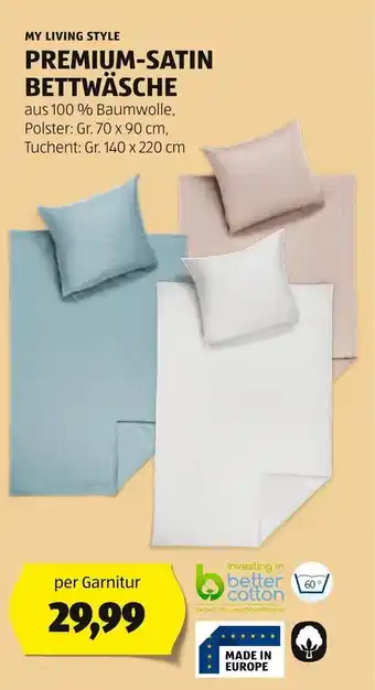Hofer MY LIVING STYLE PREMIUM-SATIN BETTWÄSCHE per Garnitur Angebot