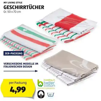 Hofer MY LIVING STYLE GESCHIRRTÜCHER Gr. 50 x 70 cm Angebot