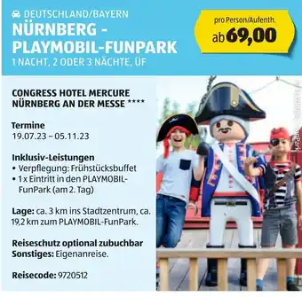 Hofer DEUTSCHLAND/BAYERN NÜRNBERG - PLAYMOBIL-FUNPARK 1 NACHT, 2 ODER 3 NÄCHTE, ÜF Angebot