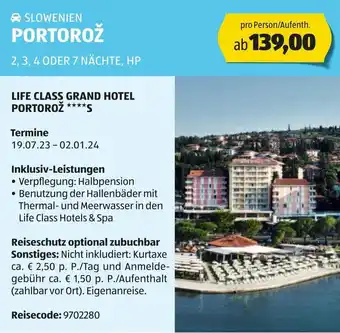 Hofer SLOWENIEN PORTOROŽ 2, 3, 4 ODER 7 NÄCHTE, HP Angebot