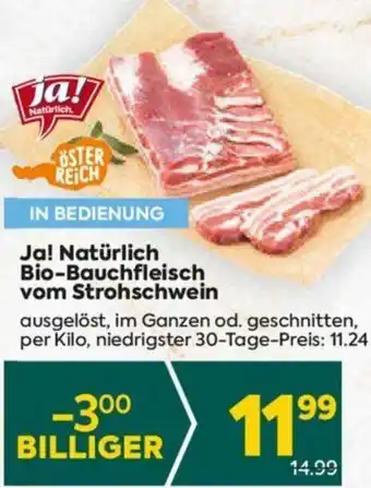 Billa Ja! Natürlich Bio-Bauchfleisch vom Strohschwein Angebot