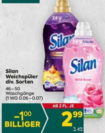 Billa Silan Weichspüler div. Sorten 46-50 Waschgänge Angebot