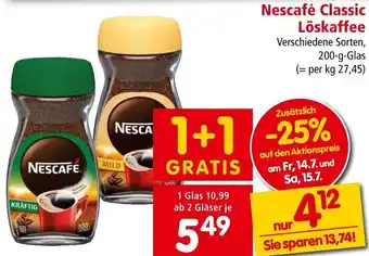 Interspar Nescafé Classic Löskaffee Verschiedene Sorten, 200-g-Glas Angebot
