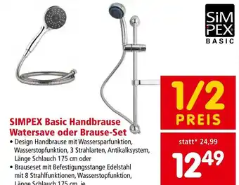 Interspar SIMPEX Basic Handbrause Watersave oder Brause-Set Angebot