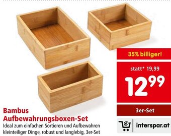 Interspar Bambus Aufbewahrungsboxen-Set 3er-Set Angebot