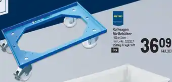 Metro Rollwagen für Behälter .61x41cm Art.-Nr. 122117 250kg Tragkraft Stk Angebot