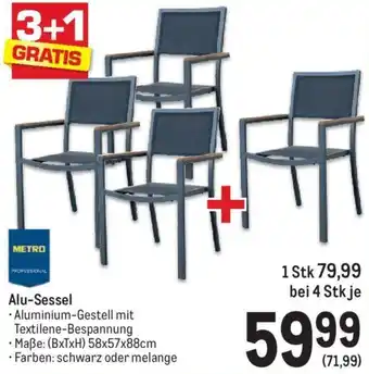 Metro Alu-Sessel • Maße: (BxTxH) 58x57x88cm Angebot