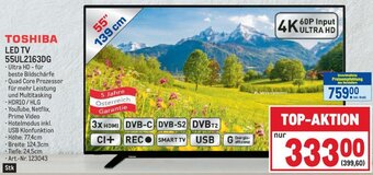 Metro TOSHIBA LED TV 55UL2163DG Angebot