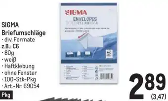 Metro SIGMA Briefumschläge • div. Formate z.B.: C6 • • 80g weiß Angebot