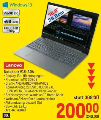 Metro Lenovo Notebook V15-ADA Angebot