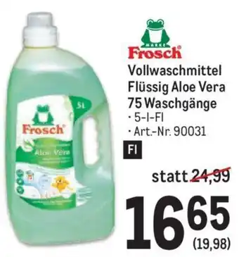 Metro Frosch Vollwaschmittel Flüssig Aloe Vera 75 Waschgänge -5-1-FI Angebot