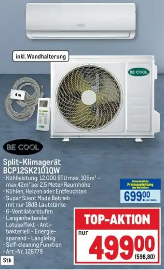Metro BE COOL Split-Klimagerät BCP12SK2101QW Angebot