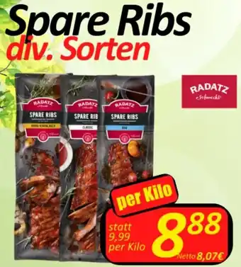 Wurstico Spare Ribs div. Sorten per Kilo Angebot