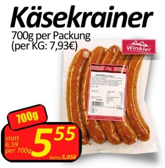 Wurstico Käsekrainer 700g per Packung Angebot