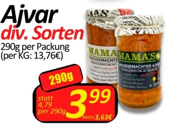 Wurstico Ajvar div. Sorten 290g per Packung Angebot