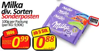 Wurstico Milka div. Sorten Sonderposten 100g per Packung Angebot