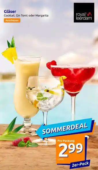 Action royal leerdam Gläser Cocktail, Gin Tonic oder Margarita 2er-Pack Angebot