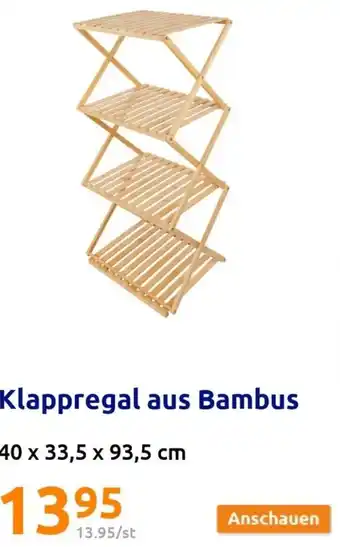 Action Klappregal aus Bambus 40 x 33,5 x 93,5 cm Angebot