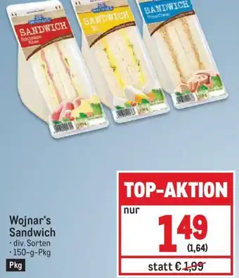 Metro Wojnar's Sandwich - div. Sorten - 150-g-Pkg Angebot