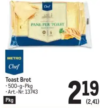 Metro Toast Brot -500-g-Pkg Art.-Nr. 13743 Angebot