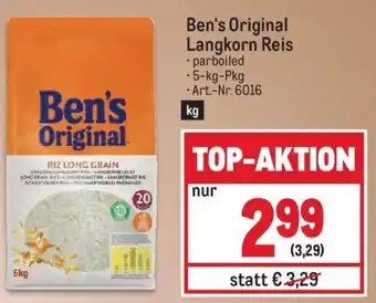 Metro Ben's Original Langkorn Reis parboiled -5-kg-Pkg - Art.-Nr. 6016 Angebot