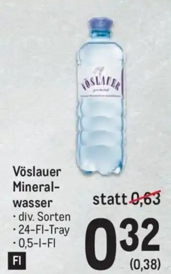 Metro Vöslauer Mineral-wasser • div. Sorten -24-Fl-Tray • 0,5-l-FI Angebot