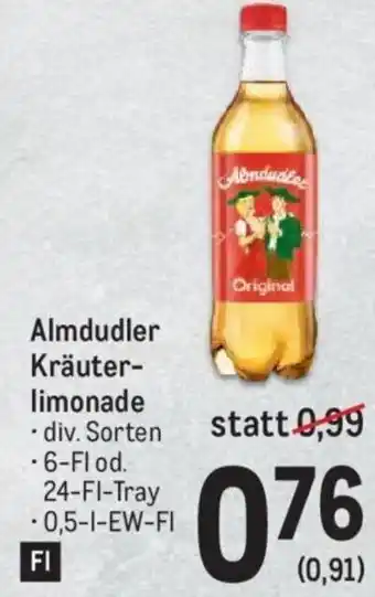 Metro Almdudler Kräuter- limonade . div. Sorten -6-Flod. 24-Fl-Tray -0,5-1-EW-FI Angebot