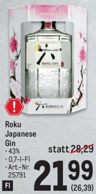 Metro Roku Japanese Gin 0,7-l Angebot