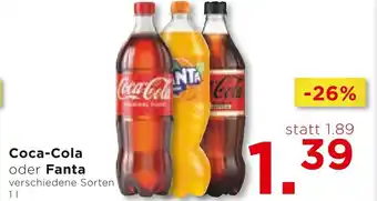 Unimarkt Coca-Cola oder Fanta verschiedene Sorten 1 L Angebot