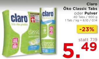 Unimarkt Claro Öko Classic Tabs oder Pulver 40 Tabs / 900 g Angebot
