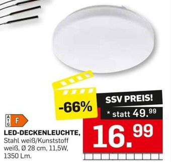 Möbel Ludwig LED-DECKENLEUCHTE, Stahl weiß/Kunststoff weiß, Ø 28 cm, 11,5W, 1350 Lm. Angebot