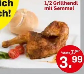1/2 Grillhendl mit Semmel
