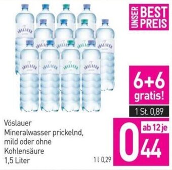 Sutterlüty Vöslauer Mineralwasser prickelnd, mild oder ohne Kohlensäure 1,5 Liter Angebot
