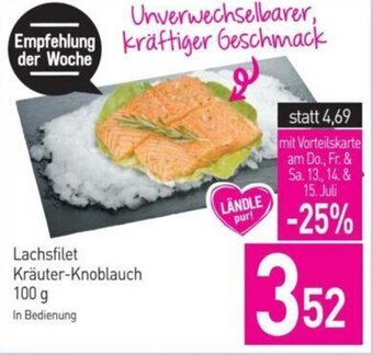 Sutterlüty Lachsfilet Kräuter-Knoblauch 100 g In Bedienung Angebot