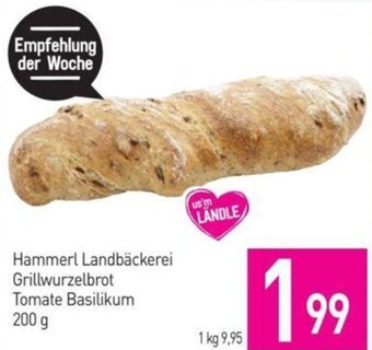 Sutterlüty Hammerl Landbäckerei Grillwurzelbrot Tomate Basilikum 200 g Angebot
