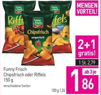 Sutterlüty Funny Frisch Chipsfrisch oder Riffels 150 g Angebot