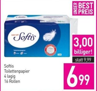 Sutterlüty Softis Toilettenpapier 4 lagig 16 Rollen Angebot