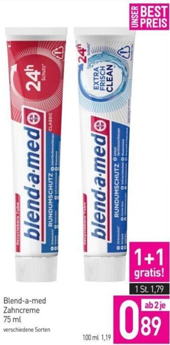 Sutterlüty Blend-a-med Zahncreme 75 ml verschiedene Sorten Angebot
