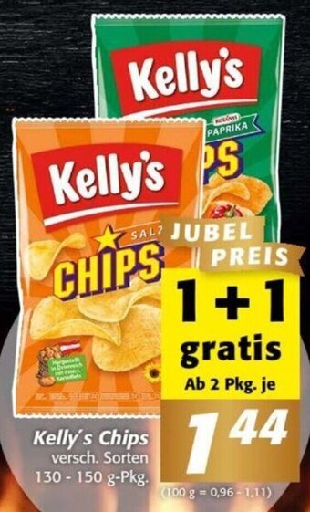 Nah&Frisch Kelly's Chips versch. Sorten 130 - 150 g-Pkg. Angebot