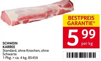 Transgourmet SCHWEIN KARREE Standard, ohne Knochen, ohne Schwarte per kg Angebot