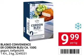 Transgourmet BLASKO CONVENIENCE ER CORDON BLEU CA. 150G gegart, tiefgekühlt per kg Angebot