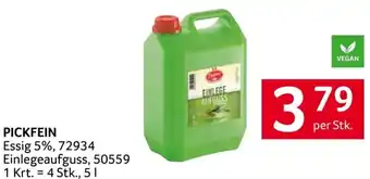 Transgourmet PICKFEIN Essig 5%, 72934 Einlegeaufguss, 50559 per Stk. Angebot