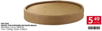 Transgourmet PAP STAR DECKEL FÜR SUPPENBECHER PAPPE BRAUN Angebot