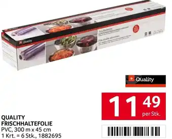 Transgourmet QUALITY FRISCHHALTEFOLIE PVC, 300 m x 45 cm 1 Krt. = 6 Stk., 1882695 per Stk. Angebot