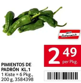 Transgourmet PIMIENTOS DE PADRÓN KL.1 1 Kiste = 6 Pkg., 200 g, 3584398 per Pkg. Angebot